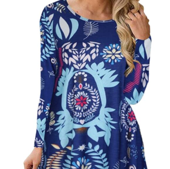 Yue Yi Lang Dresses & Skirts - Floral Scoop Neck Dress with Pockets NWT